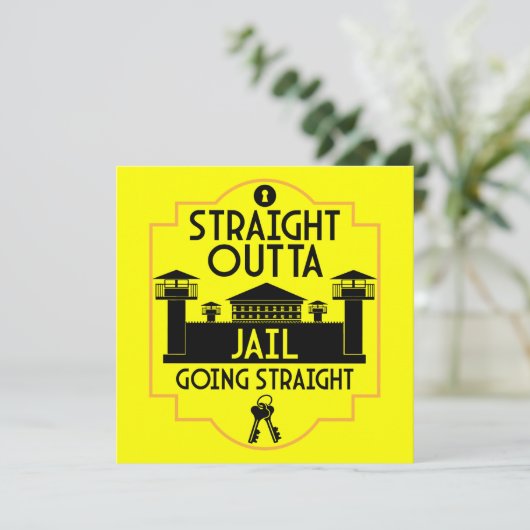 Uit de gevangenis vrijgelaten cadeau kaart (Staand voorkant)