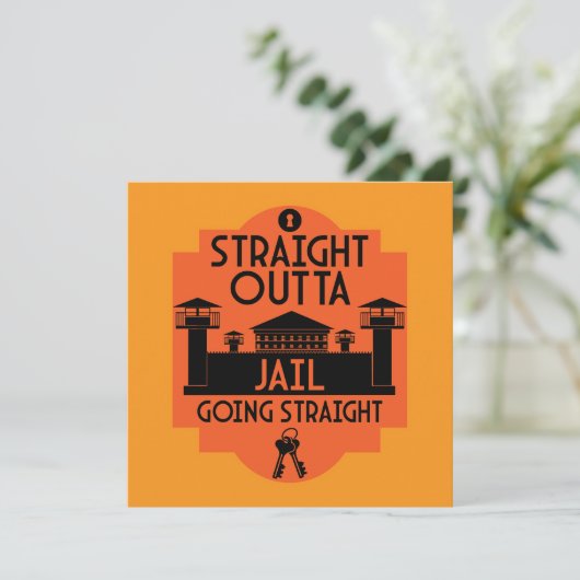 Uit de gevangenis vrijgelaten cadeau kaart (Staand voorkant)
