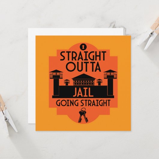 Uit de gevangenis vrijgelaten cadeau kaart (Voorkant / Achterkant in situ)