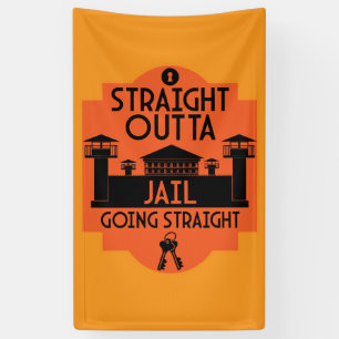 Uit de gevangenis vrijgelaten cadeau spandoek