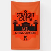 Uit de gevangenis vrijgelaten cadeau spandoek (Verticaal)