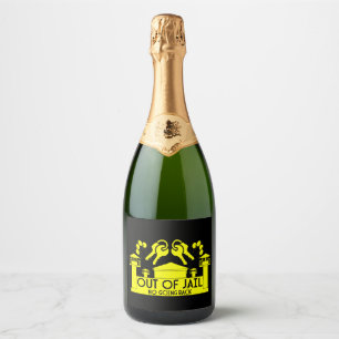 Uit de gevangenis vrijgelaten cadeau sparkling wijnetiket