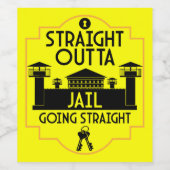 Uit de gevangenis vrijgelaten cadeau wijn etiket (Enkel label)