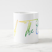 Uit de kast LGBT Rainbow Flag Handwriting Grote Koffiekop (Voorkant)