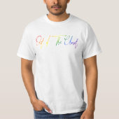 Uit de kast LGBT Rainbow Flag Handwriting T-shirt (Voorkant)