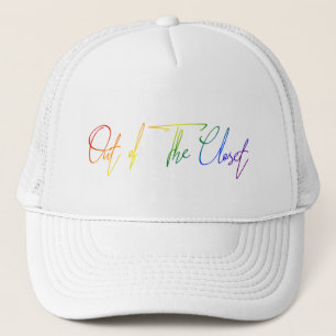Uit de kast LGBT Rainbow Flag Handwriting Trucker Pet