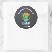 Uit de Keuken Schattigee Cactus in een Sombrero Ronde Sticker (Tas)