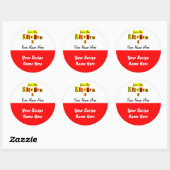 Uit de keuken van aangepaste rode gele baklabel ronde sticker (Vel)