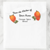 Uit de keuken van aangepaste Sinaasappel bakken St Ovale Sticker (Tas)
