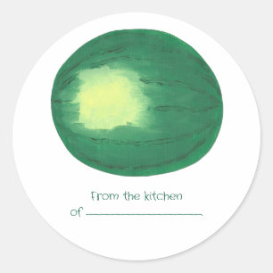 Uit de keuken van, aangepaste watermeloen deksel s ronde sticker