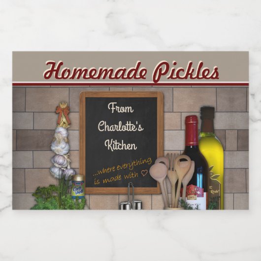 Uit de keuken van... (aanpasbaar) voedselcontainer etiket (Enkel label)