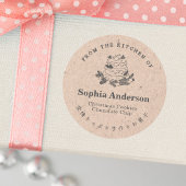 Uit de keuken van Christmas Cake Kraft Rustic Ronde Sticker