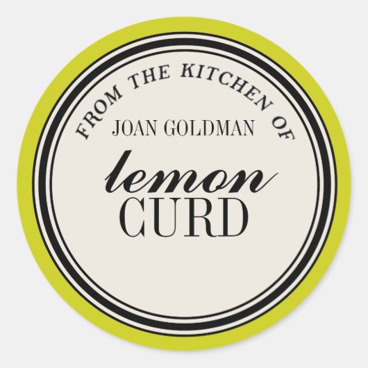 "Uit de keuken van" Circle Label Sjabloon (Voorkant)