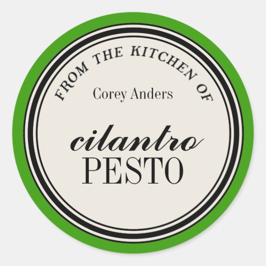 "Uit de keuken van" Circle Label Sjabloon (Voorkant)