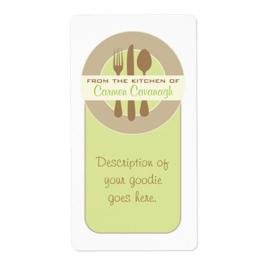 Uit de keuken van containerlabels (avacado) etiket (Voorkant)