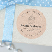 Uit de keuken van Cupcake Kraft Paper Rustic Ronde Sticker