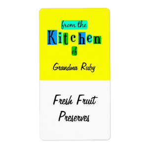 Uit de keuken van Custom Blauw Groen Recept Label