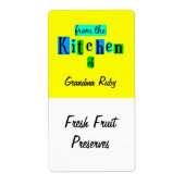 Uit de keuken van Custom Blue Green Recept Label (Voorkant)