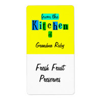 Uit de keuken van Custom Blue Green Recept Label