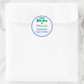 Uit de keuken van de blauwe groenbakkers ronde sticker (Tas)