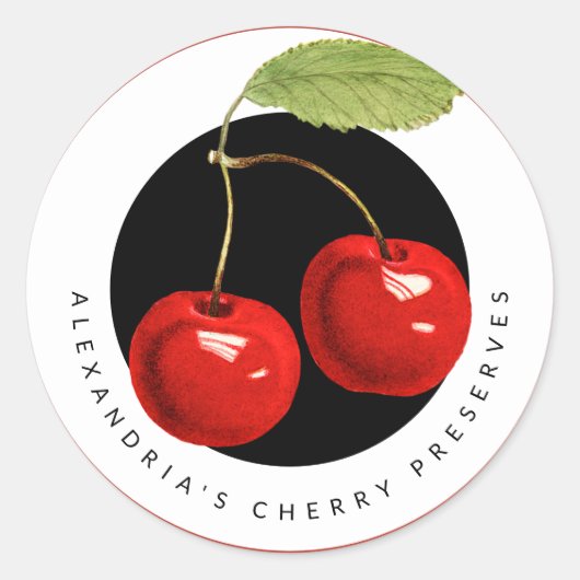 Uit de keuken van de Cherry PReserves of Jelly Ronde Sticker (Voorkant)