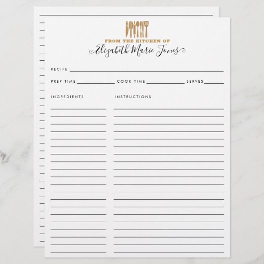 Uit de keuken van de goudglittervoorraad (Voorkant / Achterkant)