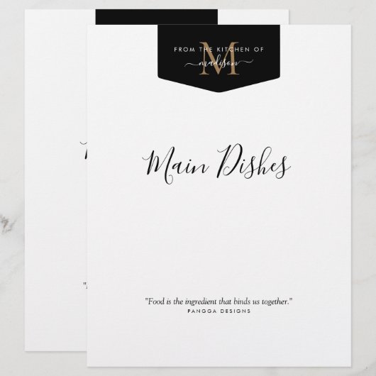 Uit de keuken van de goudmonogram - ontvanger (Voorkant / Achterkant)