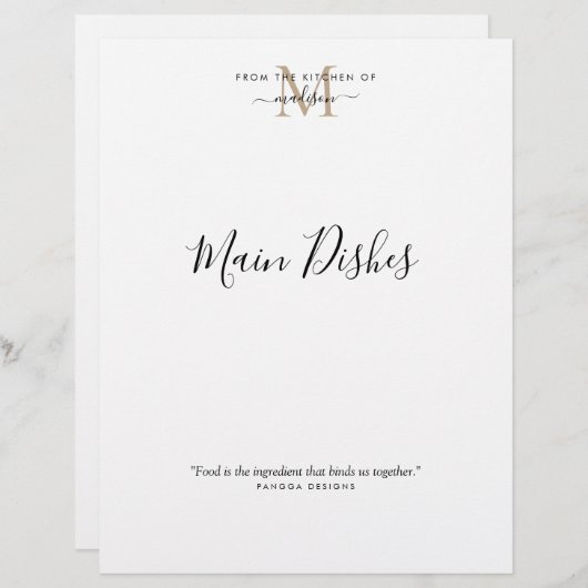 Uit de keuken van de goudmonogram - ontvanger (Voorkant / Achterkant)