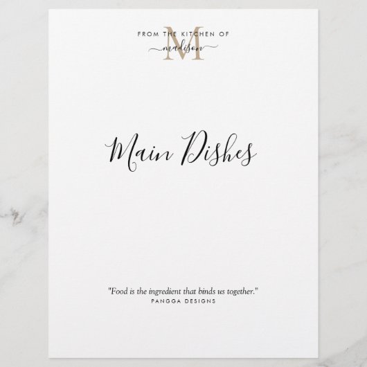 Uit de keuken van de goudmonogram - ontvanger (Achterkant)