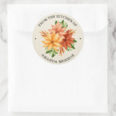 Uit de keuken van de Herfst bloemen Ronde Sticker (Tas)