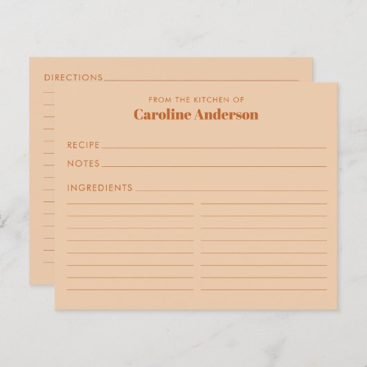 Uit de keuken van de Kaart van de Aangepaste Tan B (Voorkant / Achterkant)