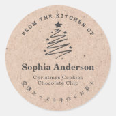 Uit de keuken van de kerstboom Star Kraft Ronde Sticker (Voorkant)