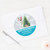 Uit de keuken van de kerstlama ronde sticker (Envelop)