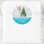 Uit de keuken van de kerstlama ronde sticker (Tas)