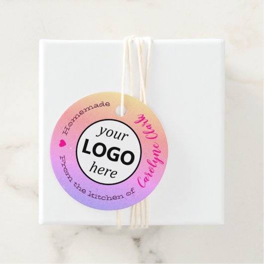 Uit de keuken van de Logo Rainbow Ombre Bedankjes Labels (In situ)