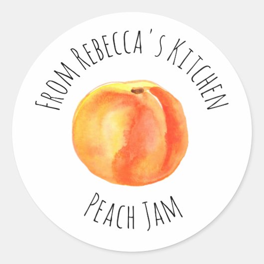 Uit de keuken van de peach Jam Classic Round Ronde Sticker (Voorkant)