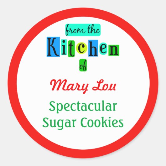 Uit de keuken van de roodgroene bakkers ronde sticker (Voorkant)