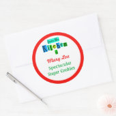 Uit de keuken van de roodgroene bakkers ronde sticker (Envelop)