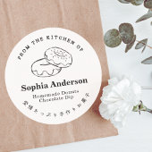 Uit de keuken van Donut Baked Goods Minimalist Ronde Sticker
