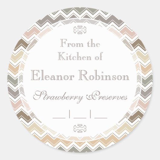 Uit de keuken van elegante zelfgemaakte inblikken ronde sticker (Voorkant)