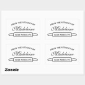 Uit de keuken van, gemaakt met liefde elegant rechthoekige sticker (Vel)