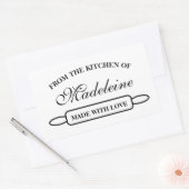 Uit de keuken van, gemaakt met liefde elegant rechthoekige sticker (Envelop)