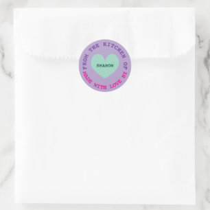 Uit de keuken van Gemaakt met liefde klein hart Ronde Sticker