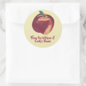 Uit de keuken van gepersonaliseerde perzik deksel  ronde sticker (Tas)