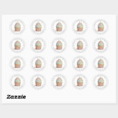 Uit de keuken van geschilderde cupcake ronde sticker (Vel)
