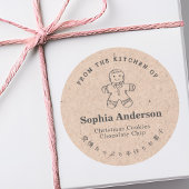 Uit de keuken van Gingerbread Cookie Kraft Paper Ronde Sticker