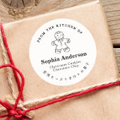 Uit de keuken van Gingerbread Cookie Minimalist Ronde Sticker