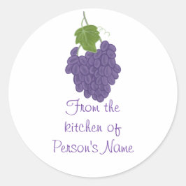 Uit de keuken van, Grape Jam Jelly Lid Stickers