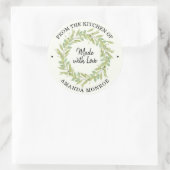 Uit de keuken van Greenery Wreath Ronde Sticker (Tas)