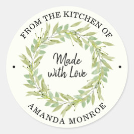 Uit de keuken van Greenery Wreath Ronde Sticker